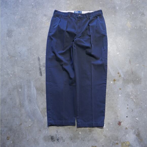 Vintage 90s Polo Ralph Lauren Andrew Pant Chino Navy Pants - Picture 2 of 8